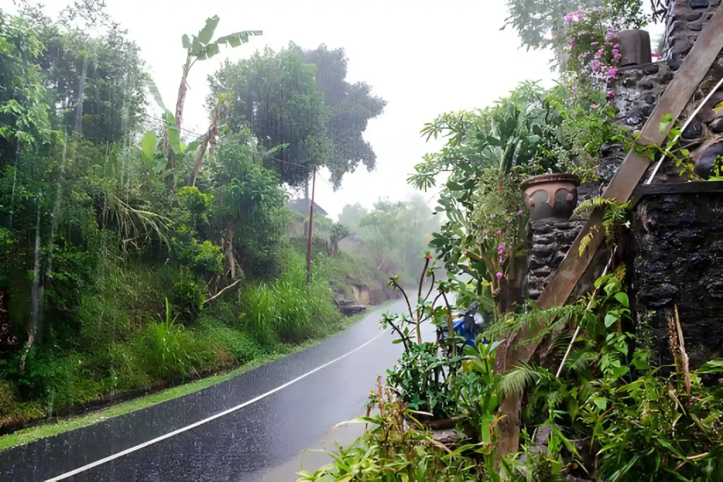 Bali Road Conditions in Rainy Season